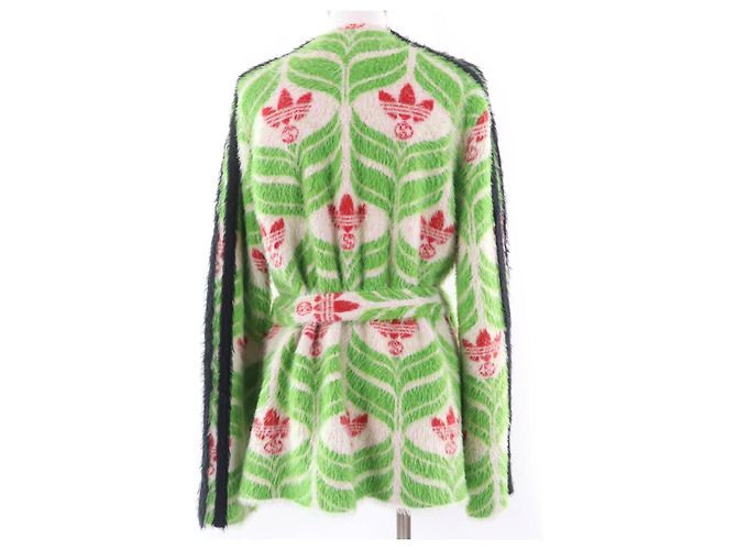 Abrigo de nylon con cinturón Gucci×adidas Trefoil Verde - vista 3