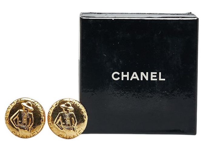 Brincos Redondos Mademoiselle da Chanel Dourado - vista 5