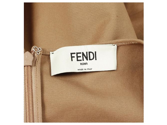 Fendi Baumwollkleid Beige - Ansicht 3
