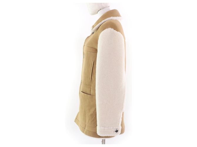Abrigo de shearling bordado con abeja Mouton Christian Dior Beige - vista 2