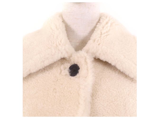 Abrigo de shearling bordado con abeja Mouton Christian Dior Beige - vista 8