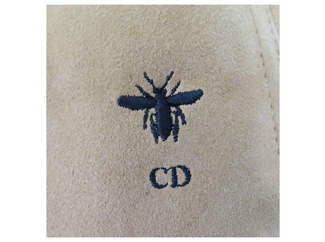 Abrigo de shearling bordado con abeja Mouton Christian Dior Beige - vista 9