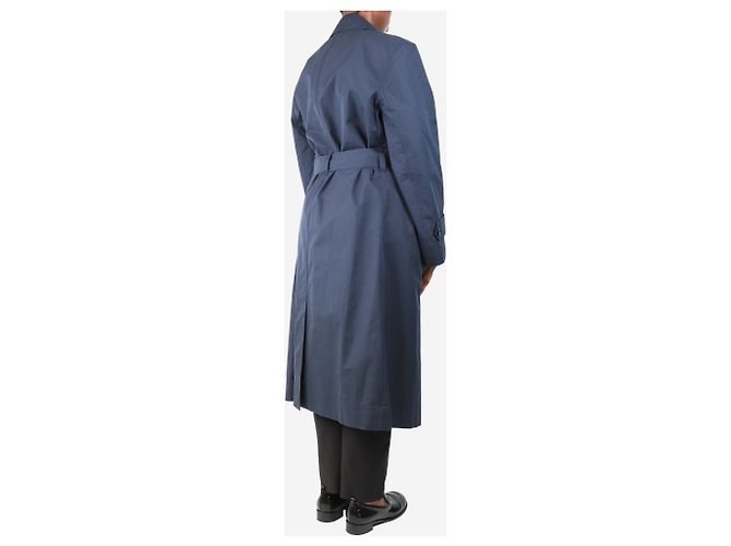 Autre Marque Abrigo de sarga de algodón impermeable azul marino - talla UK 12 - vista 2