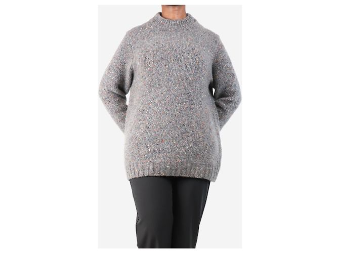 Gabriela Hearst Grau gesprenkelter Pullover Alfie - Größe M - Ansicht 3
