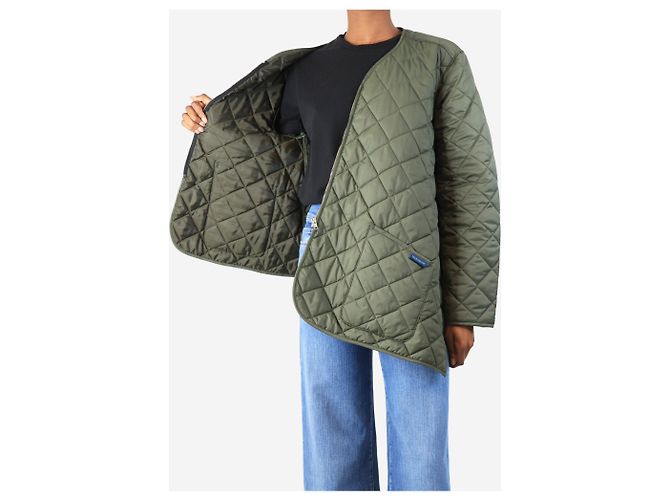 Autre Marque Grüne Lavenham schräg gesteppt Jacke - Größe XS - Ansicht 4