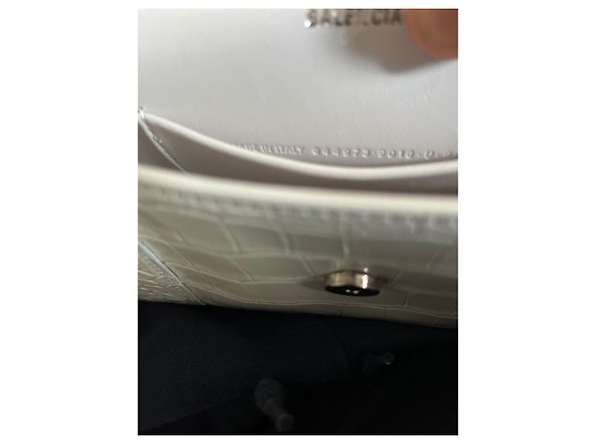 Borsa a mano Balenciaga Hourglass in pelle eggshell Bianco sporco - vista 10