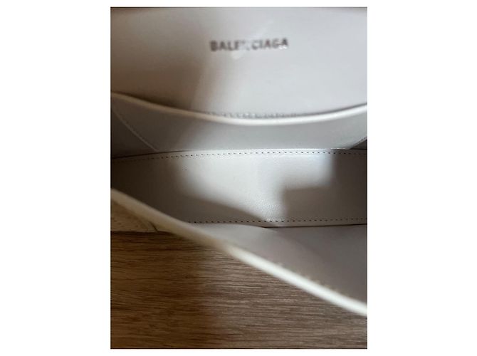 Borsa a mano Balenciaga Hourglass in pelle eggshell Bianco sporco - vista 7