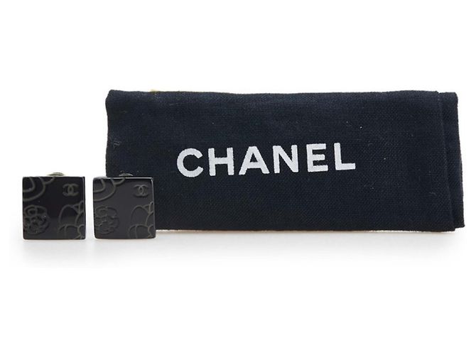 Orecchini quadrati Camelia con il logo Coco di Chanel Nero - vista 4