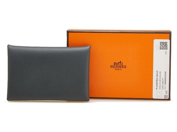 Visitenkartenetui aus grauem Epsom-Leder von Hermès Braun - Ansicht 10