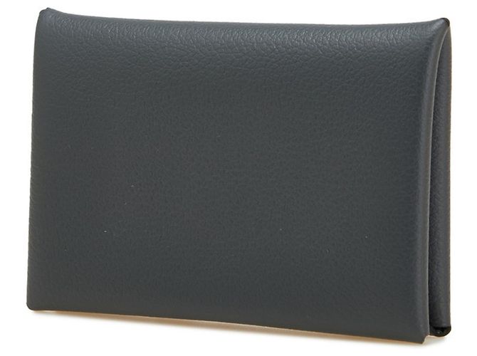 Visitenkartenetui aus grauem Epsom-Leder von Hermès Braun - Ansicht 2