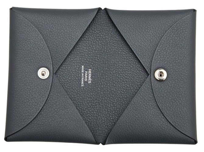 Visitenkartenetui aus grauem Epsom-Leder von Hermès Braun - Ansicht 6