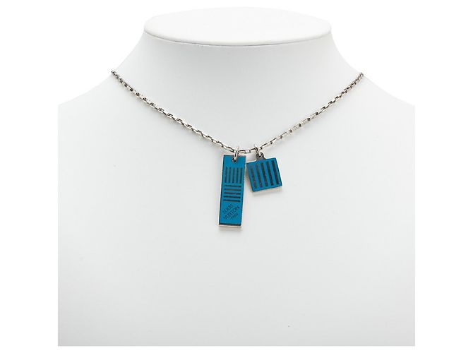 Collana Damier Colors di Louis Vuitton Argento Blu - vista 7