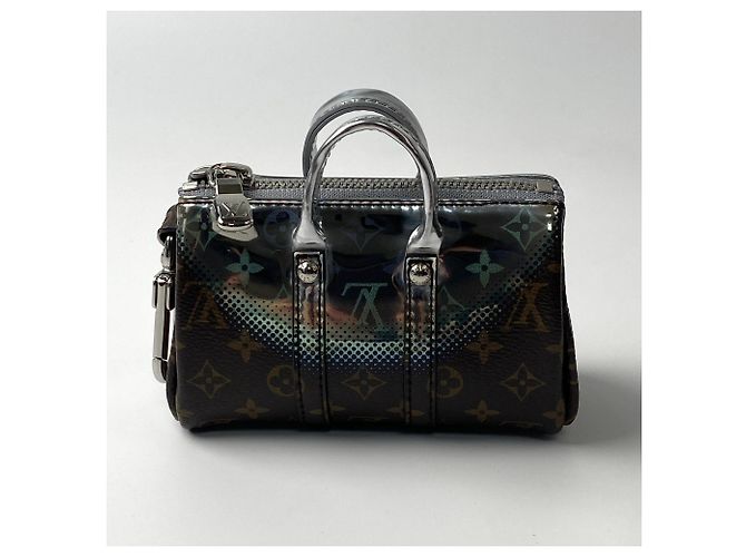 Portachiavi Mini Keepall Metallico Specchio Donna Louis Vuitton Marrone Monogramma - vista 2