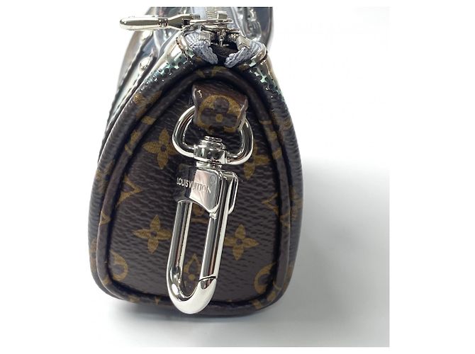 Portachiavi Mini Keepall Metallico Specchio Donna Louis Vuitton Marrone Monogramma - vista 4