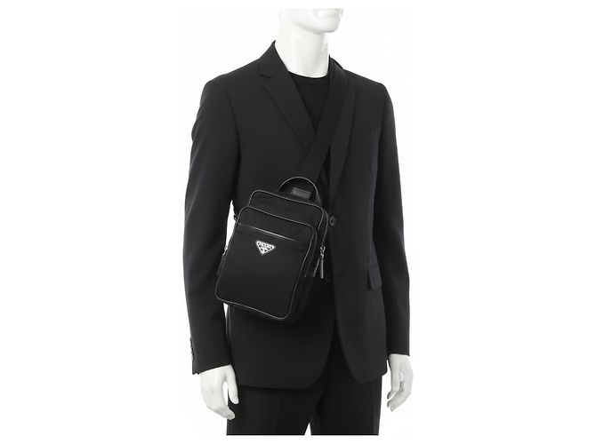 Zaino Prada in Re-Nylon e pelle Saffiano nero - vista 8