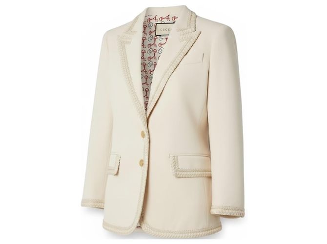 Blazer Gucci de Crepé de Doble Botonadura Crema - vista 2