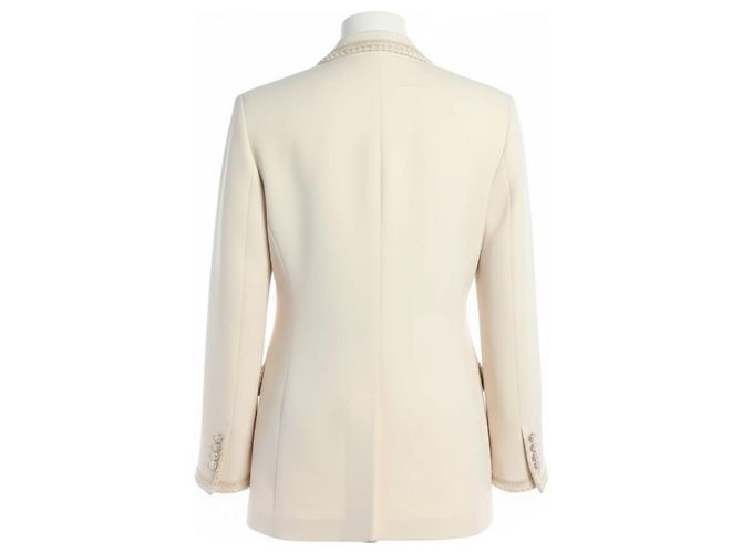 Blazer Gucci de Crepé de Doble Botonadura Crema - vista 3
