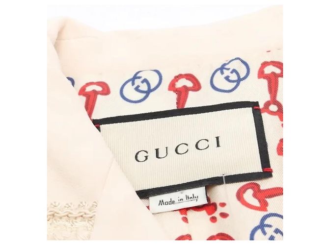 Blazer Gucci de Crepé de Doble Botonadura Crema - vista 8
