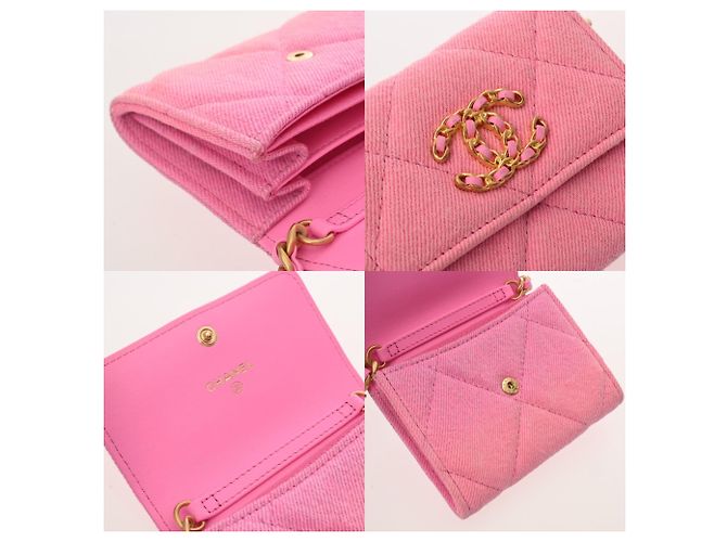 Portafoglio a soffietto Chanel 19 Rosa - vista 9