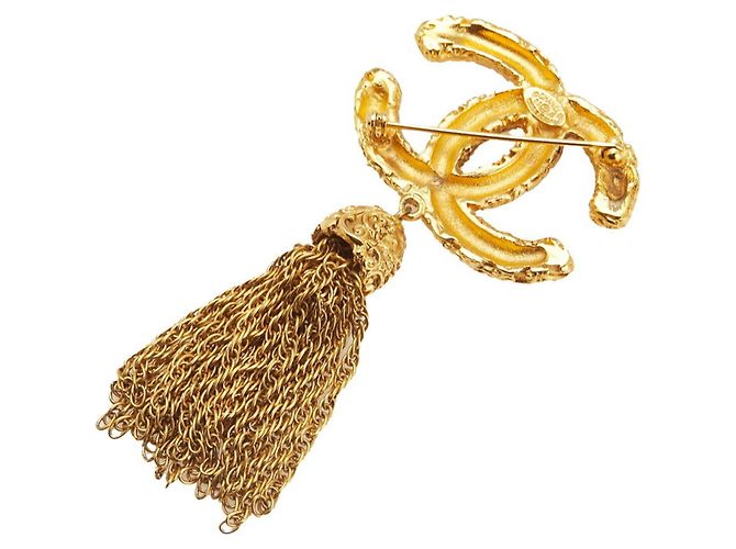 Timeless Spilla a frange in lava Coco Mark vintage di Chanel D'oro - vista 2
