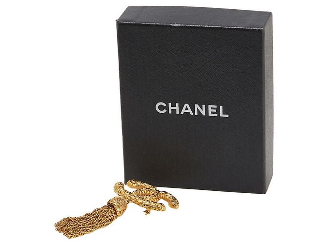 Timeless Spilla a frange in lava Coco Mark vintage di Chanel D'oro - vista 4