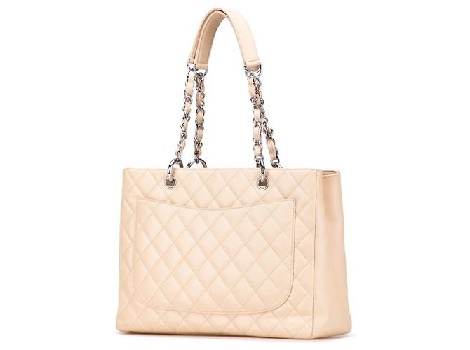Borsa Tote Chanel Matelassé Coco Mark in beige - vista 2