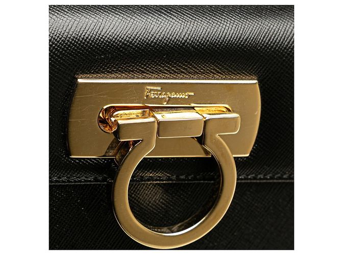 Borsa in pelle Gancini di Salvatore Ferragamo Nero - vista 6