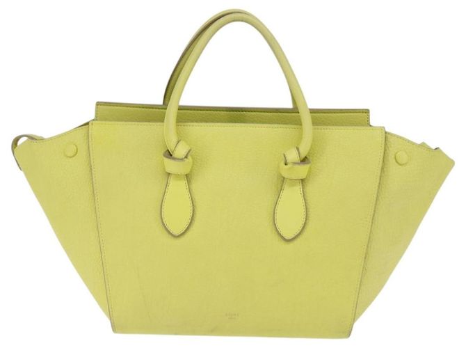 Céline Celine Tote Knot in Pelle Liscia Mini Giallo - vista 2