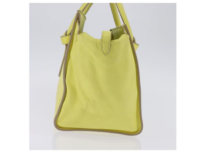 Céline Celine Tote Knot in Pelle Liscia Mini Giallo - vista 4