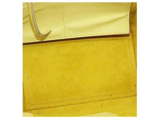 Céline Celine Tote Knot in Pelle Liscia Mini Giallo - vista 5