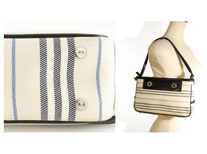 Borsa a spalla vintage Burberry in tela Beige - vista 7