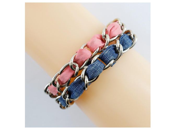 Bracciale a catena Coco mark 2 in metallo e denim di Chanel Multicolore - vista 2