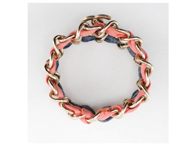 Bracciale a catena Coco mark 2 in metallo e denim di Chanel Multicolore - vista 3