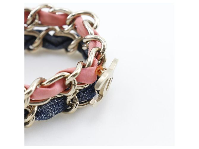 Bracciale a catena Coco mark 2 in metallo e denim di Chanel Multicolore - vista 4