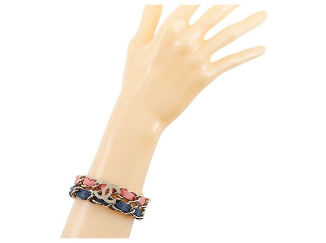 Bracciale a catena Coco mark 2 in metallo e denim di Chanel Multicolore - vista 5