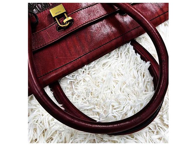 Borsa da viaggio oversize Gucci Monogramma GG in coccodrillo e pelle beige - vista 6