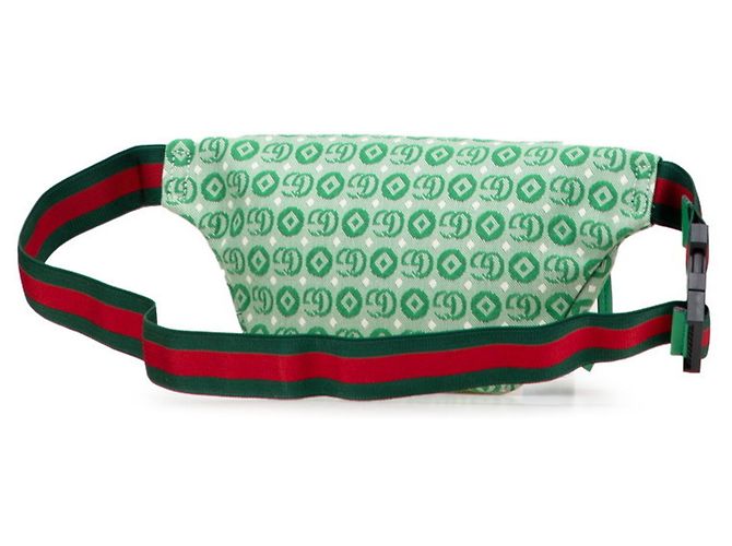 Marsupio Gucci per bambini con logo GG stella in tela verde - vista 2