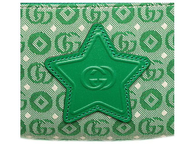 Marsupio Gucci per bambini con logo GG stella in tela verde - vista 5