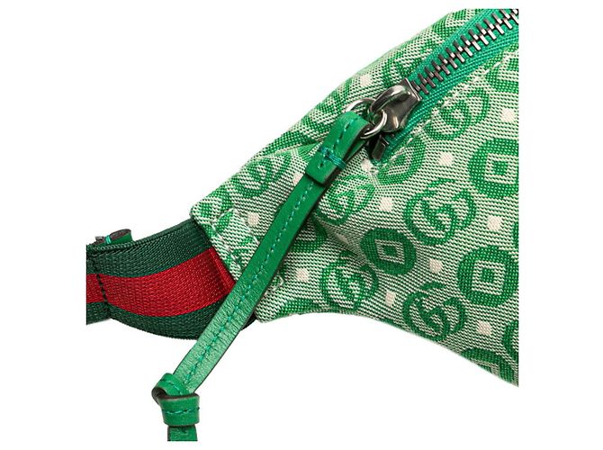 Marsupio Gucci per bambini con logo GG stella in tela verde - vista 6