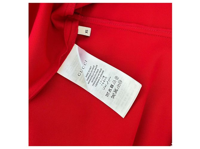 Vestido Gucci de Jersey Rojo con Detalles Web Roja - vista 7