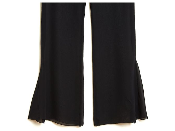 Mono Transparente Chanel FR38 Negro Seda Transparente Crepé UK10 US8 - vista 4