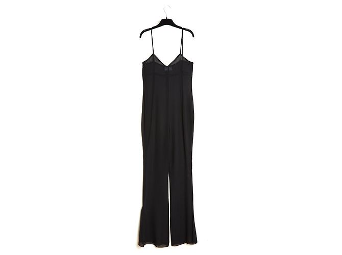Mono Transparente Chanel FR38 Negro Seda Transparente Crepé UK10 US8 - vista 5