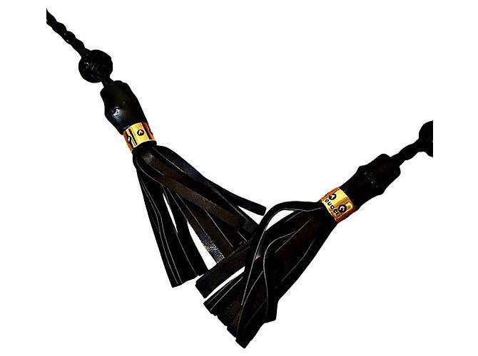 Cintura Gucci in bambù e corda nera con borchie Nero - vista 3