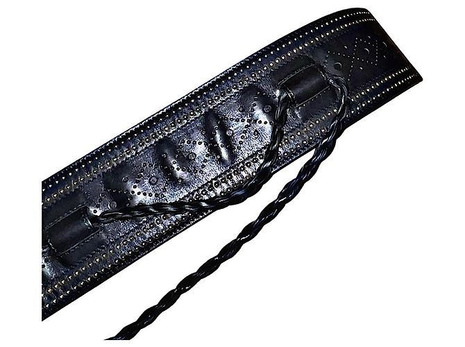 Cintura Gucci in bambù e corda nera con borchie Nero - vista 9