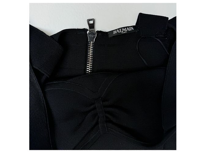 Abito Bandage Nero con Tagli Balmain - vista 8