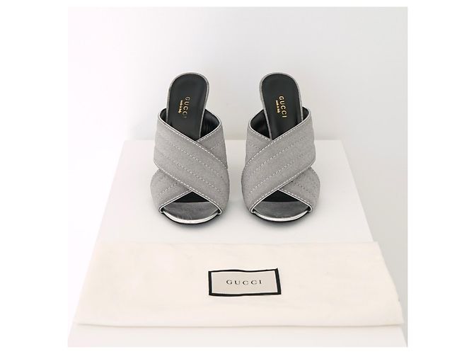 Sandali Gucci Webby in pelle metallizzata argento Metallico - vista 4