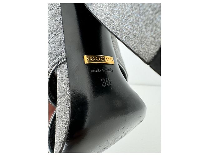 Sandali Gucci Webby in pelle metallizzata argento Metallico - vista 7
