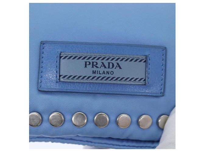 Prada Etiquette Flap Bag Studded Tessuto Mini - view 6