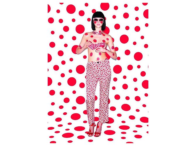 Pantalones de edición limitada Louis Vuitton x Yayoi Kusama Blanco Roja - vista 9