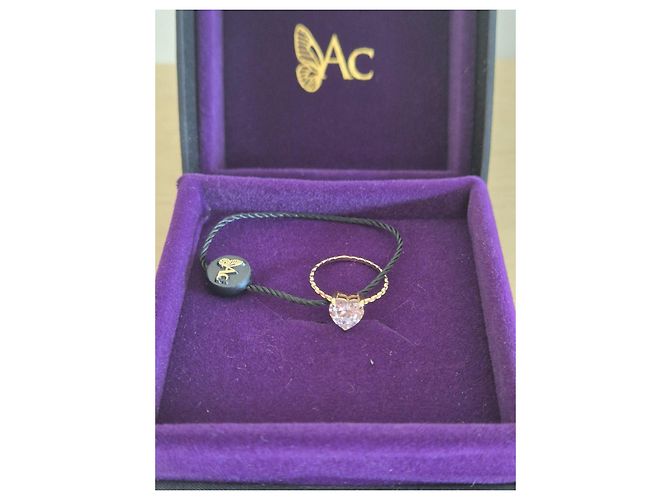 Autre Marque Mini-Diamant-Herzring Anabela Chan Weiß Golden - Ansicht 2